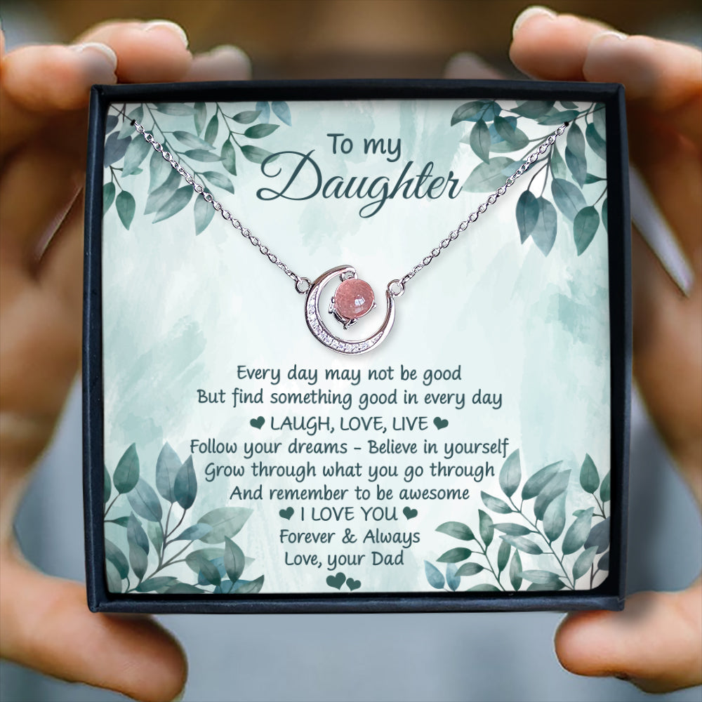 I LOVE YOU FOREVER AND ALWAYS - CRYSTAL CLAVICLE NECKLACE FOR DAUGHTER