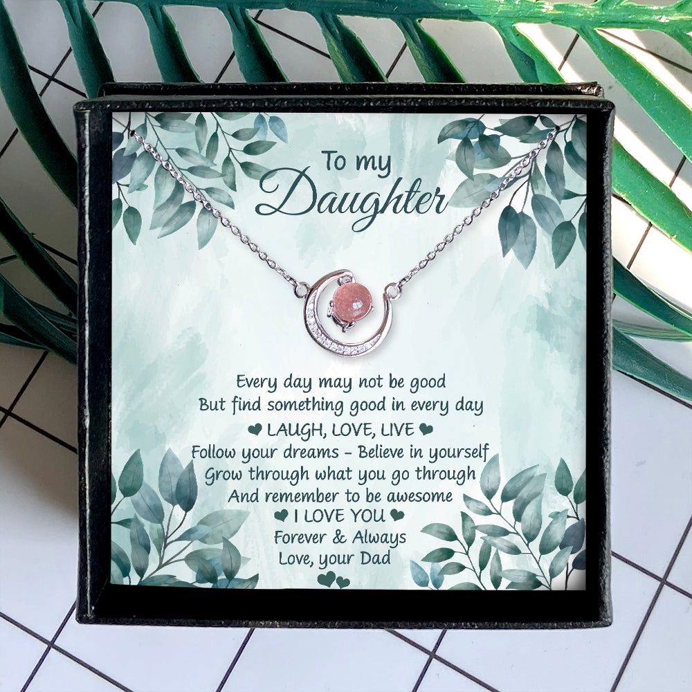 I LOVE YOU FOREVER AND ALWAYS - CRYSTAL CLAVICLE NECKLACE FOR DAUGHTER