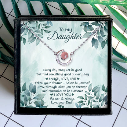 I LOVE YOU FOREVER AND ALWAYS - CRYSTAL CLAVICLE NECKLACE FOR DAUGHTER