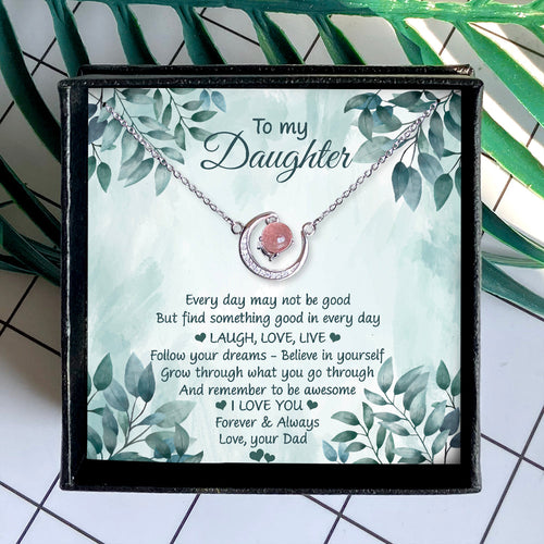 I LOVE YOU FOREVER AND ALWAYS - CRYSTAL CLAVICLE NECKLACE FOR DAUGHTER
