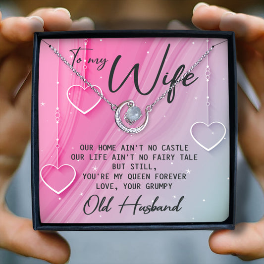 YOU'RE MY QUEEN FOREVER - CRYSTAL CLAVICLE NECKLACE FOR WIFE