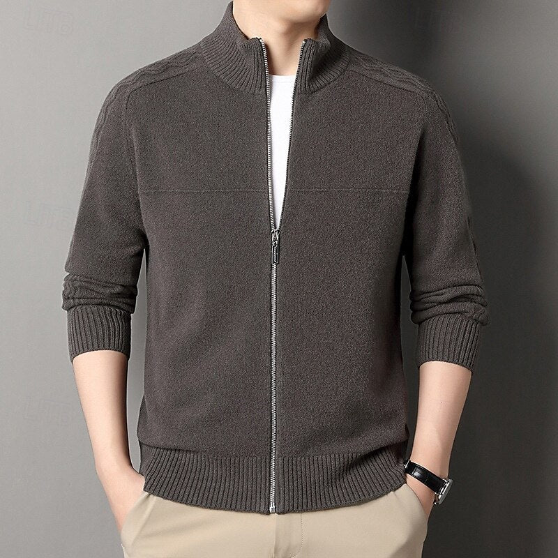 Cashmere Zip Sweater Knit Turtleneck