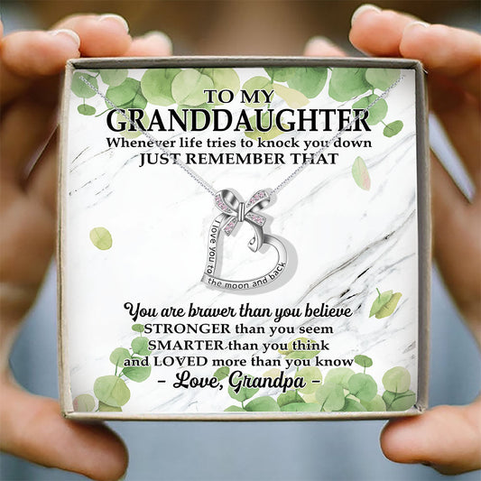 YOU ARE BRAVER THAN YOU BELIEVE - NECKLACE FOR GRANDDAUGHTER FROM GRANDPA