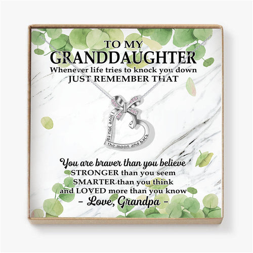 YOU ARE BRAVER THAN YOU BELIEVE - NECKLACE FOR GRANDDAUGHTER FROM GRANDPA