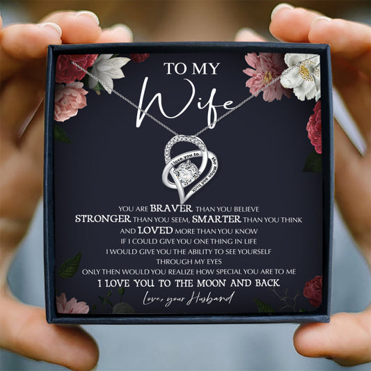 I LOVE YOU TO THE MOON AND BACK - NECKLACE FOR WIFE FROM HUSBAND