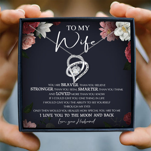 I LOVE YOU TO THE MOON AND BACK - NECKLACE FOR WIFE FROM HUSBAND