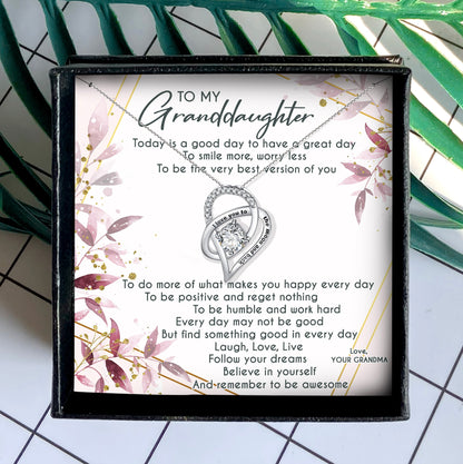 TO BE POSITIVE AND REGET NOTHING - NECKLACE FOR GRANDDAUGHTER FROM GRANDMA