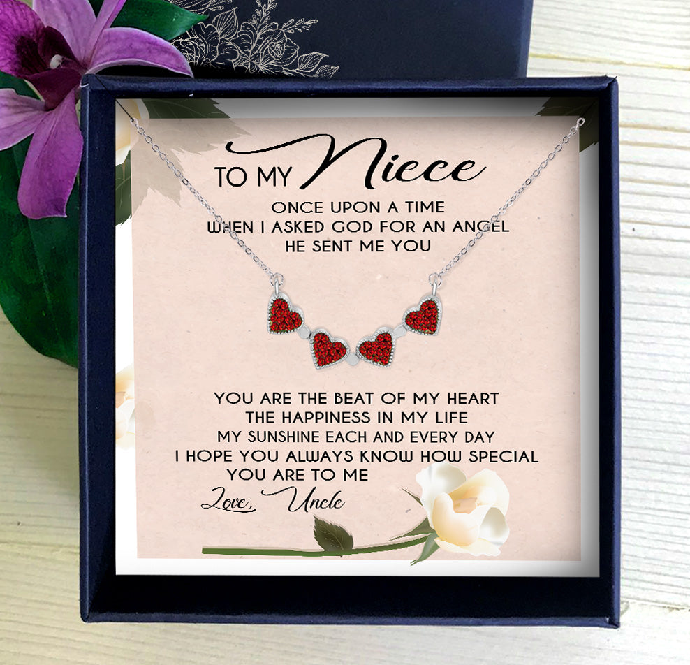 YOU ARE THE BEAT OF MY HEART - NECKLACE FOR NIECE FROM UNCLE