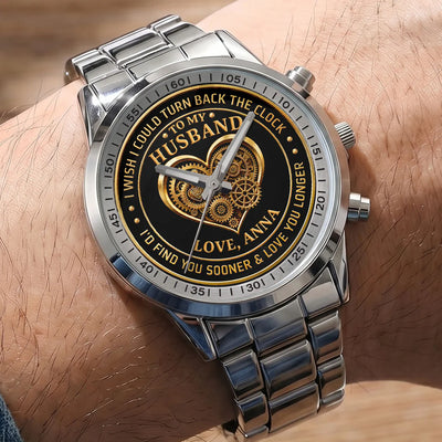 I Wish I Could Turn Back The Clock - Personalized Men's Wrist Watch