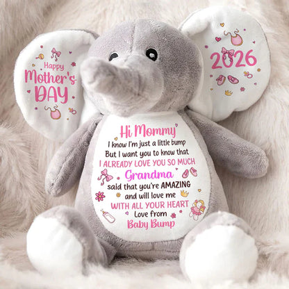 Dear Mommy I Love You - Personalized Stuffed Elephant
