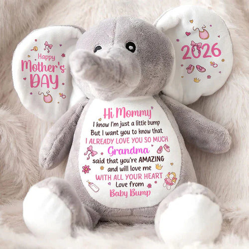 Dear Mommy I Love You - Personalized Stuffed Elephant