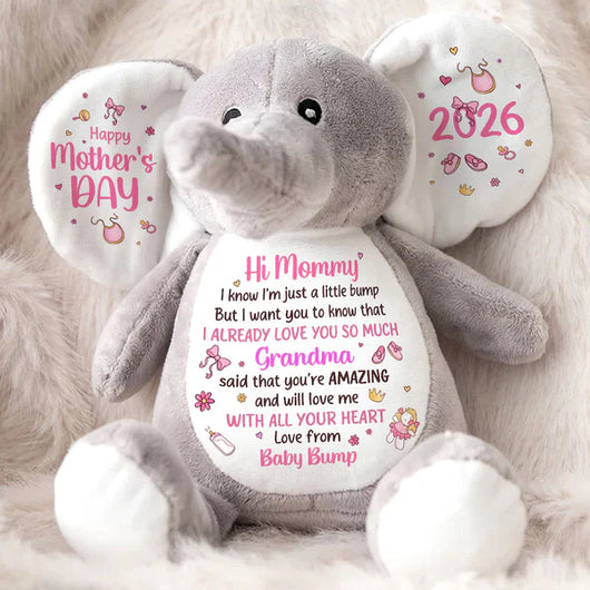 Dear Mommy I Love You - Personalized Stuffed Elephant