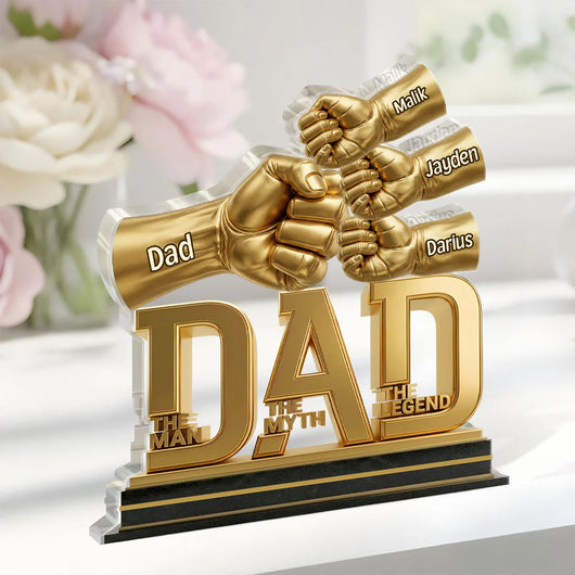 Dad The Man The Myth The Legend - Personalized Custom Shaped Acrylic Plaque