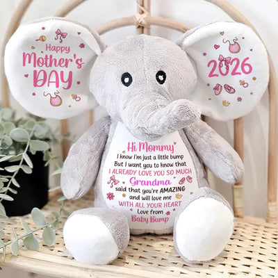 Dear Mommy I Love You - Personalized Stuffed Elephant