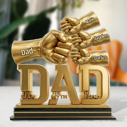 Dad The Man The Myth The Legend - Personalized Custom Shaped Acrylic Plaque