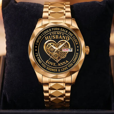 I Wish I Could Turn Back The Clock - Personalized Men's Wrist Watch