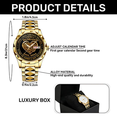 I Wish I Could Turn Back The Clock - Personalized Men's Wrist Watch