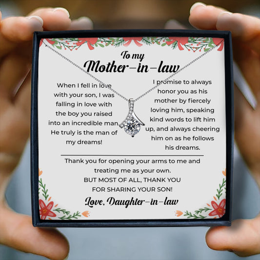 THANK YOU FOR SHARING YOUR SON - NECKLACE FOR MOTHER-IN-LAW