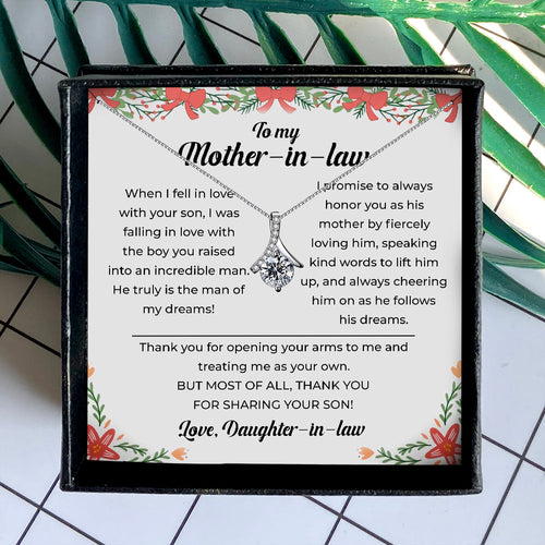 THANK YOU FOR SHARING YOUR SON - NECKLACE FOR MOTHER-IN-LAW