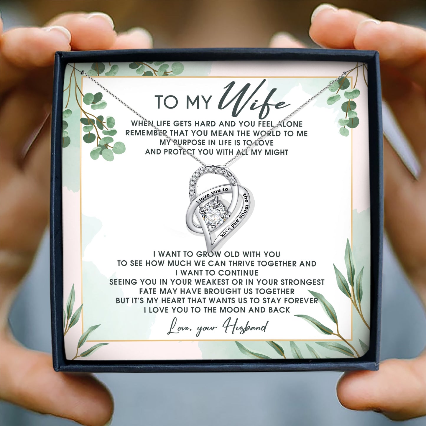 LOVE YOU GO TO THE MOON AND BACK - NECKLACE FOR WIFE FROM HUSBAND