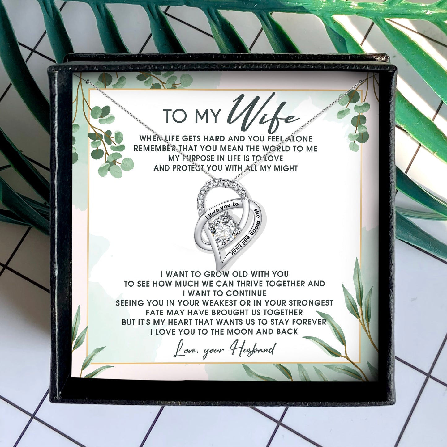 LOVE YOU GO TO THE MOON AND BACK - NECKLACE FOR WIFE FROM HUSBAND