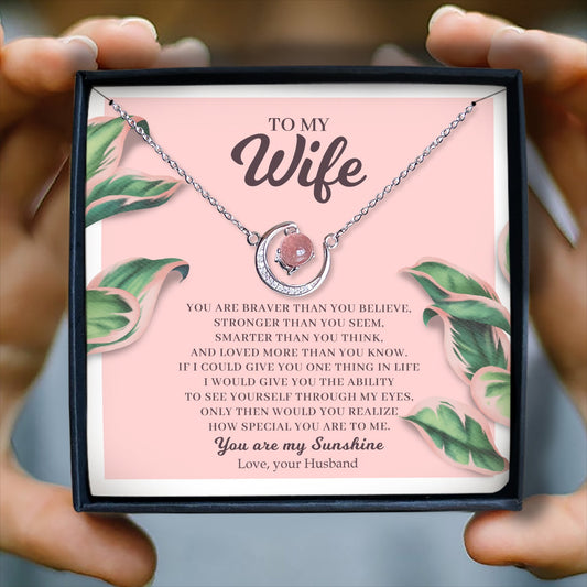 YOU ARE MY SUNSHINE - CRYSTAL CLAVICLE NECKLACE FOR WIFE