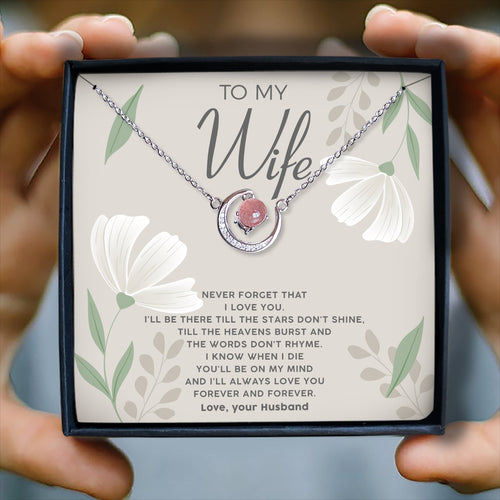 I'LL ALWAYS LOVE YOU FOREVER AND FOREVER - CRYSTAL CLAVICLE NECKLACE FOR WIFE