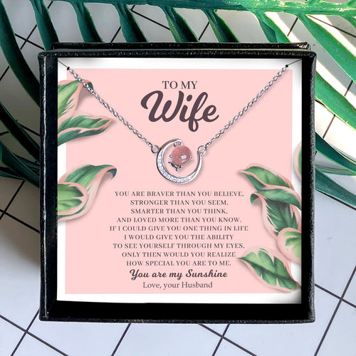 YOU ARE MY SUNSHINE - CRYSTAL CLAVICLE NECKLACE FOR WIFE