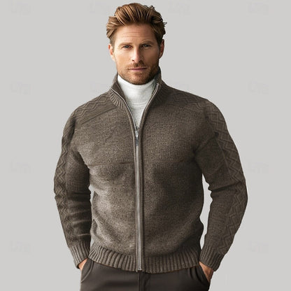 Cashmere Zip Sweater Knit Turtleneck