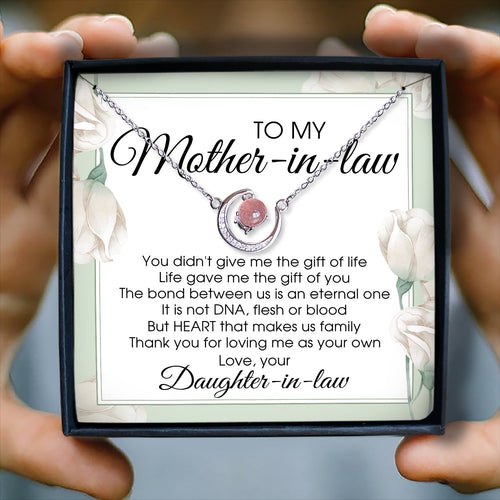 THANK YOU FOR LOVING ME AS YOUR OWN - CRYSTAL CLAVICLE NECKLACE FOR MOTHER-IN-LAW