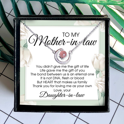 THANK YOU FOR LOVING ME AS YOUR OWN - CRYSTAL CLAVICLE NECKLACE FOR MOTHER-IN-LAW