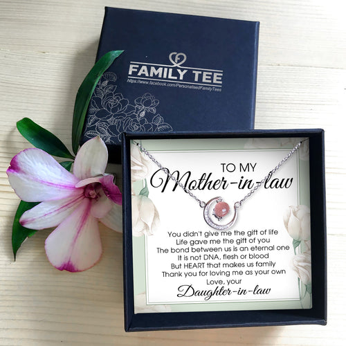 THANK YOU FOR LOVING ME AS YOUR OWN - CRYSTAL CLAVICLE NECKLACE FOR MOTHER-IN-LAW